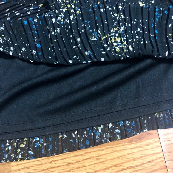 Black Ruffle Tiered Pleated Skirt with Blue Yellow - Picture 8 of 8